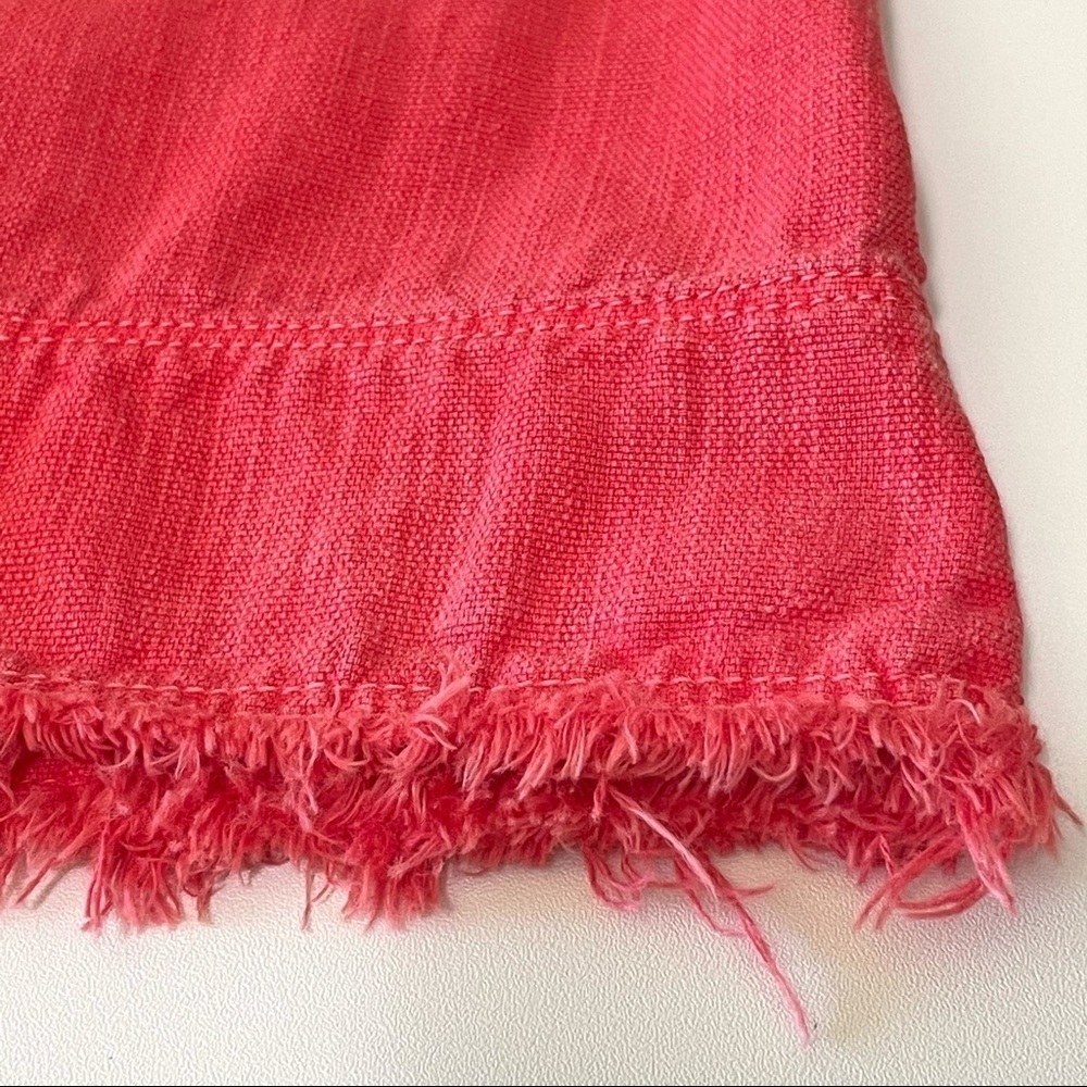 NWT Anthropologie Pilcro Linen Flutter Sleeve Midi Apron Dress Red XXS - Small - Picture 13 of 15